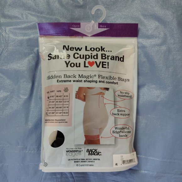 New Cupid Black Extra Firm Control Hi-Waist Thigh Slimmer 2XL - Picture 2 of 5